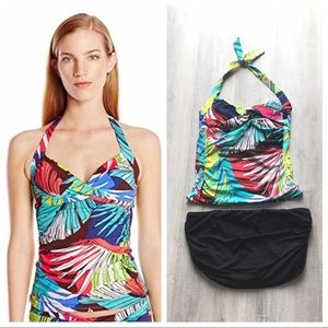 Anne Cole‎ 2 pc Tankini Halter Swimsuit